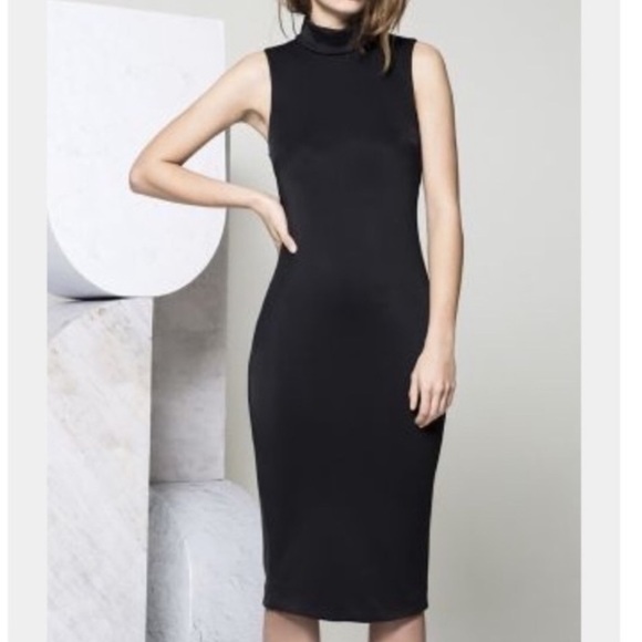 New Cameo Black Midi Dress with High Collar - Picture 8 of 13
